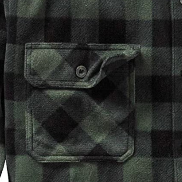 BRAND NEW STYLISH MEN PLAID FLEECE BUTTON DOWN SHIRT NWT - Picture 5 of 7